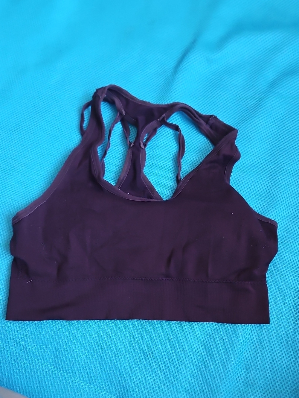 Women's Strappy Sports Bra in Deep Plum
